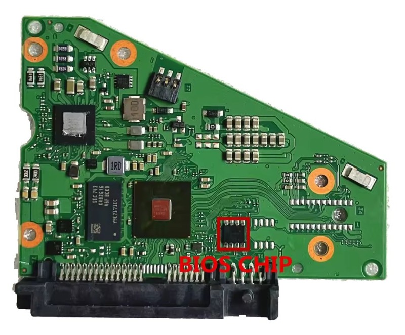 Carte PCB Seagate 100827800 REV A recto avec puce BIOS